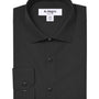 Men's Basic Slim Fit Dress Shirt in Black - Full Button Up with Standard Collar