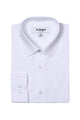 Men's Basic Slim Fit Dress Shirt in White - Full Button Up with Standard Collar