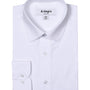 Men's Basic Slim Fit Dress Shirt in White - Full Button Up with Standard Collar