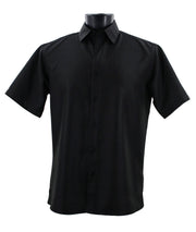 Men's Black Tone-on-Tone Micro-Dot Short Sleeve Shirt