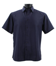 Men's Navy Tone-on-Tone Micro-Dot Short Sleeve Shirt