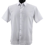 MicroDot Collection Sea White Tone-on-Tone Micro-Dot Men's Short Sleeve Shirt - Modern Fit