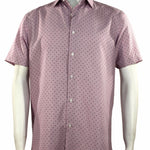 Dusty Rose Speckled Men's Short Sleeve Shirt – Modern Fit