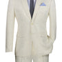 PoshPunto Collection: Ivory 2 Piece Tone on Tone Paisley Print Single Breasted Slim Fit Suit