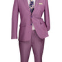 Chicquel Collection: Light Purple 2 Piece Solid Color Single Breasted Slim Fit Suit