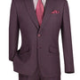 Moderno Collection: Burgundy 2 Piece Glen Plaid Single Breasted Slim Fit Suit