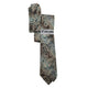 Aquamarine Taupe Floral Paisley Tie & Pocket Square Set by Stacy Adams