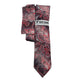 Burgundy Silver Floral Paisley Tie & Pocket Square Set by Stacy Adams