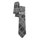 Black Grey Plaid Paisley Tie & Pocket Square Set by Stacy Adams