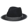 Stacy Adams Black Suede Fedora with Plaid Pattern Underbrim