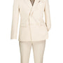 Shapley Collection: Bone White 2-Piece Slim Fit Double Breasted Suit in Luxurious Stretch Fabric