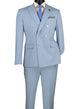 Shapley Collection: Ice Blue 2-Piece Slim Fit Double Breasted Suit in Luxurious Stretch Fabric