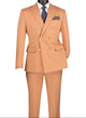 Shapley Collection: Peach 2-Piece Slim Fit Double Breasted Suit in Luxurious Stretch Fabric