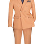 Shapley Collection: Peach 2-Piece Slim Fit Double Breasted Suit in Luxurious Stretch Fabric