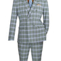 Miwega Collection: Sea Grass Windowpane 2-Piece Slim Fit Double Breasted Suit
