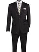 Roche Collection: Black 2-Piece Solid Single-Breasted Super Stretch Slim Fit Suit