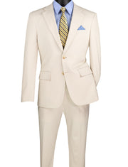 Men’s 2-Piece Super Stretch Slim Fit Suit - Bone