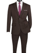 Roche Collection: Brown 2-Piece Solid Single-Breasted Super Stretch Slim Fit Suit