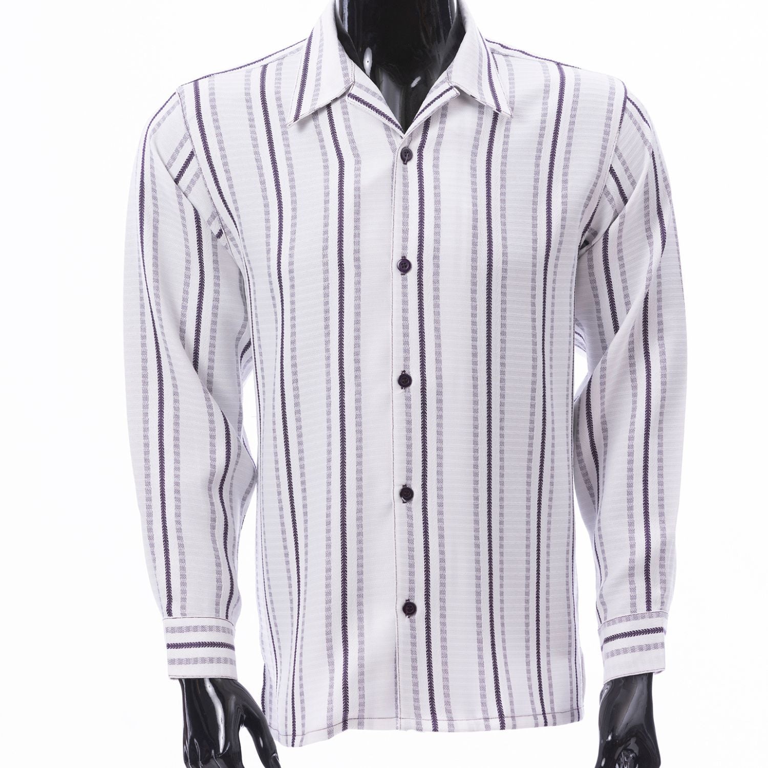 Grape Stripe Long Sleeve Shirt - Men's Button Down – Suits & More
