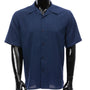 Crater Collection: Men’s Navy Linen Feel Short Sleeve Shirt