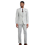 Bellatri Collection: Stacy Adams Light Grey Windowpane Suit