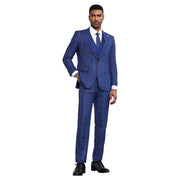 Royal Plaid Three-Piece Hybrid Fit Suit by Stacy Adams