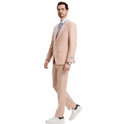 Men’s 3-Piece Solid Hybrid Fit Suit - Blush