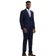 Men’s 3-Piece Solid Hybrid Fit Suit - Navy Blue