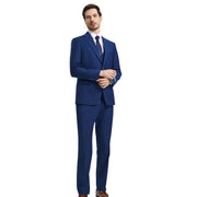 Men’s 3-Piece Solid Hybrid Fit Suit - Indigo