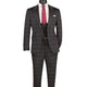 Black Glen Plaid 3-Piece Slim Fit Suit with Stretch Fabric and Adjustable Waistband