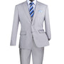 Formalita Collection: Light Grey 3 Piece Solid Color Single Breasted Slim Fit Suit