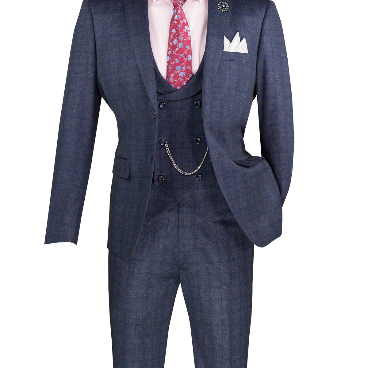 Black Modern Fit Peak Lapel Suit main image 1
