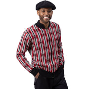 Men’s Black Geometric Zip-Up Sweater by Montique