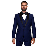 Men’s 3-Piece Tailored Fit Shawl Lapel Tuxedo - Sapphire