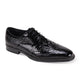 Orion Collection Croco Print Wingtip Lace Shoes - Black