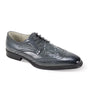 Orion Collection Croco Print Wingtip Lace Shoes - Grey