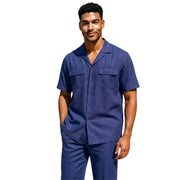 Dusk Short Sleeve Linen Walking Suit Set by Stacy Adams