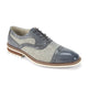 Grey Cap Toe Leather and Tweed Lace Up Dress Shoes