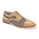 Bacchus Collection: Natural & Brown Cap Toe Leather & Tweed Lace-Up Shoe