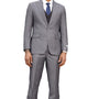 Lavellaby Collection: 3 Piece Men's Pinstripe Hybrid Fit Suit In Steel Grey