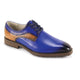 Cortello Collection: Royal Blue Plain Toe Leather Lace-Up Shoe