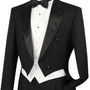 Nashira Collection: Regular Fit Black Tuxedo with Tails – 3-Piece with Vest and Pleated Pants