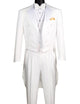Nashira Collection: Regular Fit White Tuxedo with Tails – 3-Piece with Vest and Pleated Pants