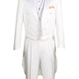 Nashira Collection: Regular Fit White Tuxedo with Tails – 3-Piece with Vest and Pleated Pants