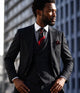 Black 3 Piece 100% Wool Suit Classic Fit