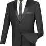 ChicCovenant Collection: Black 2 Piece Solid Color Single Breasted Slim Fit Tuxedo
