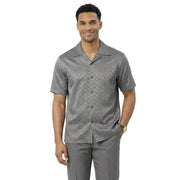 Grey Textured 2-Piece Walking Suit Set - Classic Fit