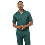 Hunter Green Textured 2-Piece Walking Suit Set - Classic Fit