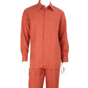 Men’s Rust Long Sleeve Walking Suit – 2 Piece Classic Fit Set
