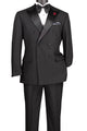 Albireo Collection: Black 2-Piece Double-Breasted Tuxedo - Modern Fit - Satin Peak Lapel
